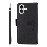 For iPhone 16 Plus BETOPNICE Dual-side Buckle Leather Phone Case(Black)