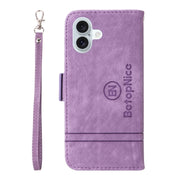 For iPhone 16 Plus BETOPNICE Dual-side Buckle Leather Phone Case(Purple)