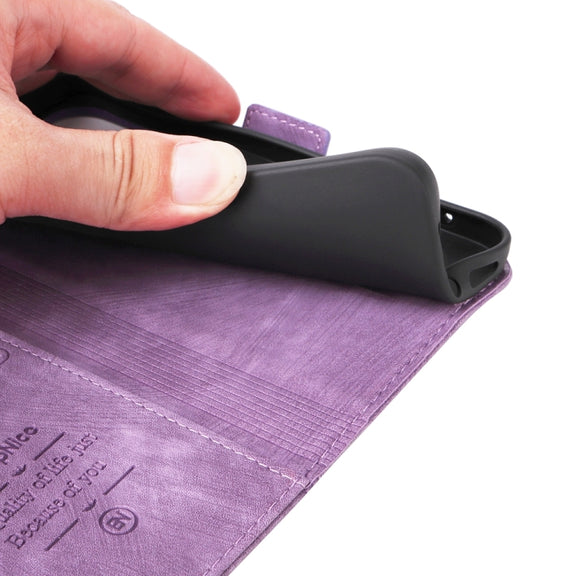 For iPhone 16 Plus BETOPNICE Dual-side Buckle Leather Phone Case(Purple)