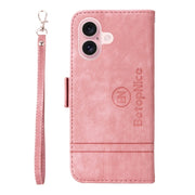 For iPhone 16 BETOPNICE Dual-side Buckle Leather Phone Case(Pink)