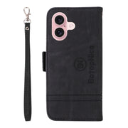 For iPhone 16 BETOPNICE Dual-side Buckle Leather Phone Case(Black)