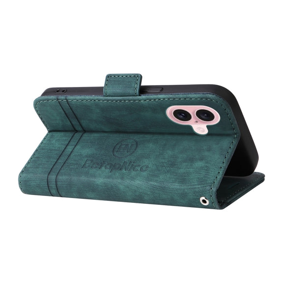 For iPhone 16 BETOPNICE Dual-side Buckle Leather Phone Case(Green)