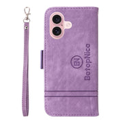 For iPhone 16 BETOPNICE Dual-side Buckle Leather Phone Case(Purple)