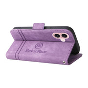 For iPhone 16 BETOPNICE Dual-side Buckle Leather Phone Case(Purple)