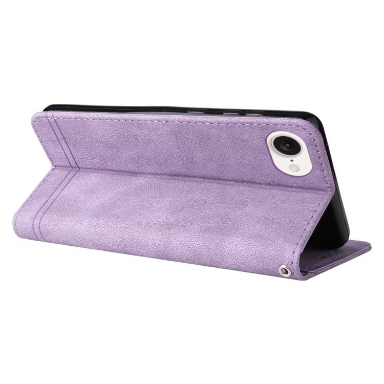 For iPhone 16e Skin Feel Life Tree Leather Phone Case(Purple)