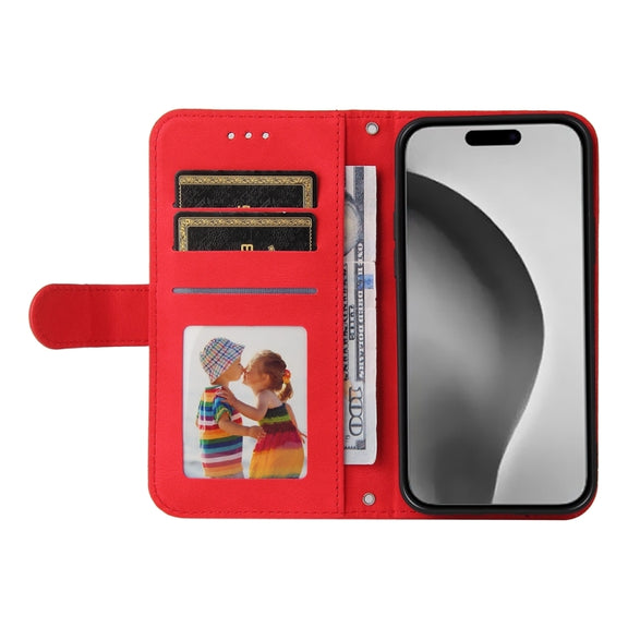 For iPhone 16 Pro Max Skin Feel Life Tree Leather Phone Case(Red)
