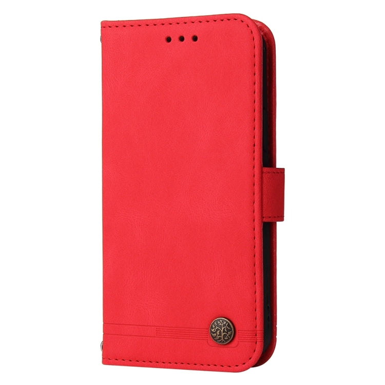 For iPhone 16 Pro Skin Feel Life Tree Leather Phone Case(Red)