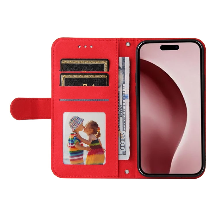 For iPhone 16 Pro Skin Feel Life Tree Leather Phone Case(Red)