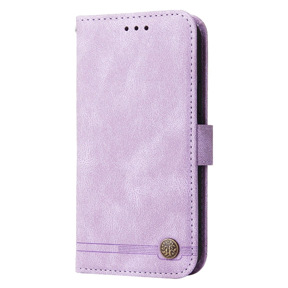For iPhone 16 Plus Skin Feel Life Tree Leather Phone Case(Purple)