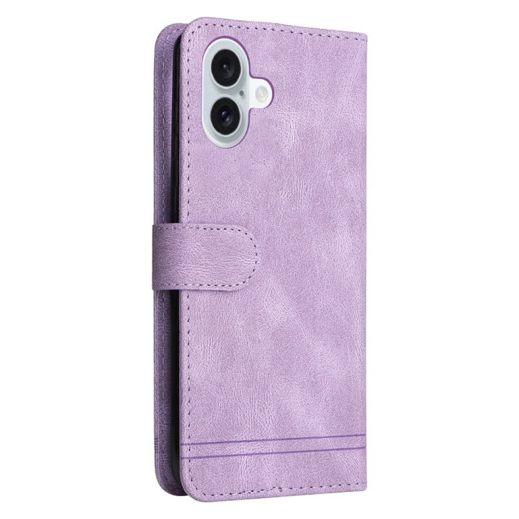 For iPhone 16 Plus Skin Feel Life Tree Leather Phone Case(Purple)