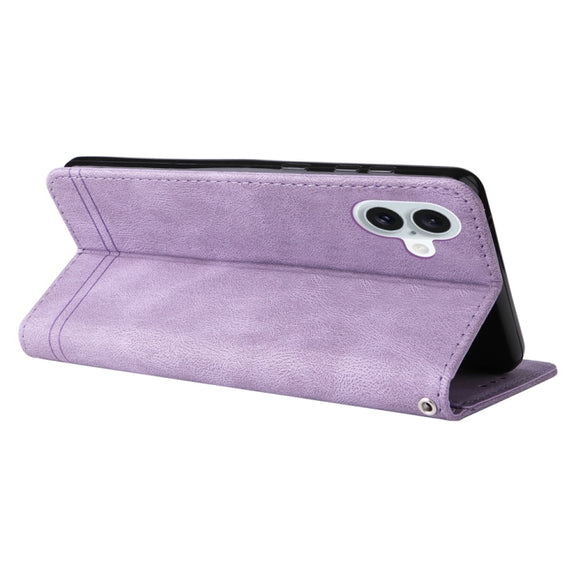 For iPhone 16 Plus Skin Feel Life Tree Leather Phone Case(Purple)