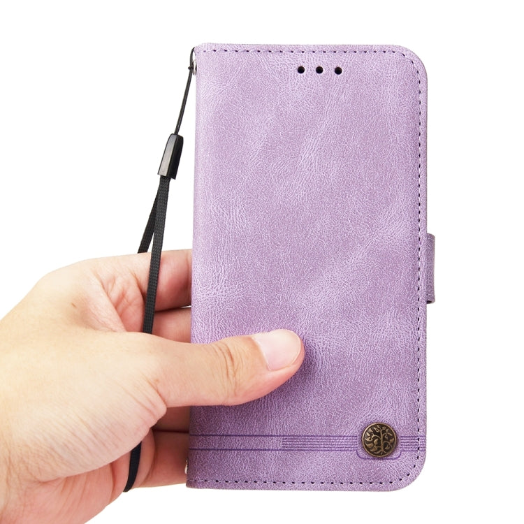 For iPhone 16 Plus Skin Feel Life Tree Leather Phone Case(Purple)