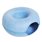 Round Wool Felt Cat Litter Tunnel Cat Litter, Size:60x60x27cm(Blue)