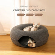 Round Wool Felt Cat Litter Tunnel Cat Litter, Size:60x60x27cm(Pink)