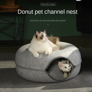 Round Wool Felt Cat Litter Tunnel Cat Litter, Size:60x60x27cm(Pink)