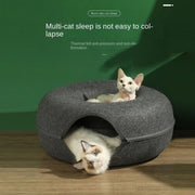 Round Wool Felt Cat Litter Tunnel Cat Litter, Size:60x60x27cm(Pink)