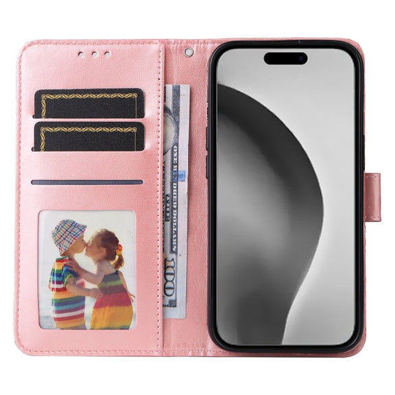 For iPhone 16 Pro Max Embossed Sunflower Leather Phone Case(Pink)