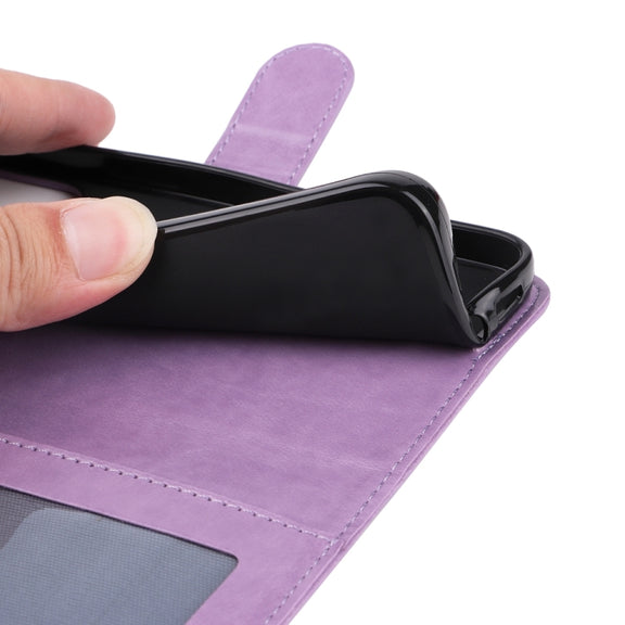 For iPhone 16 Pro Embossed Sunflower Leather Phone Case(Purple)