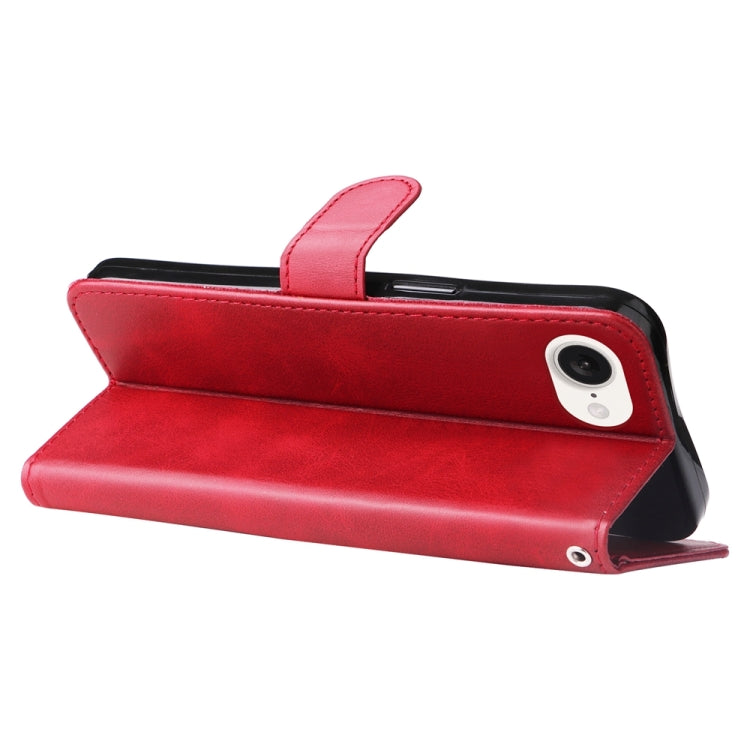 For iPhone 16e Fashion Calf Texture Zipper Leather Phone Case(Red)