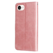For iPhone 16e Fashion Calf Texture Zipper Leather Phone Case(Rose Gold)