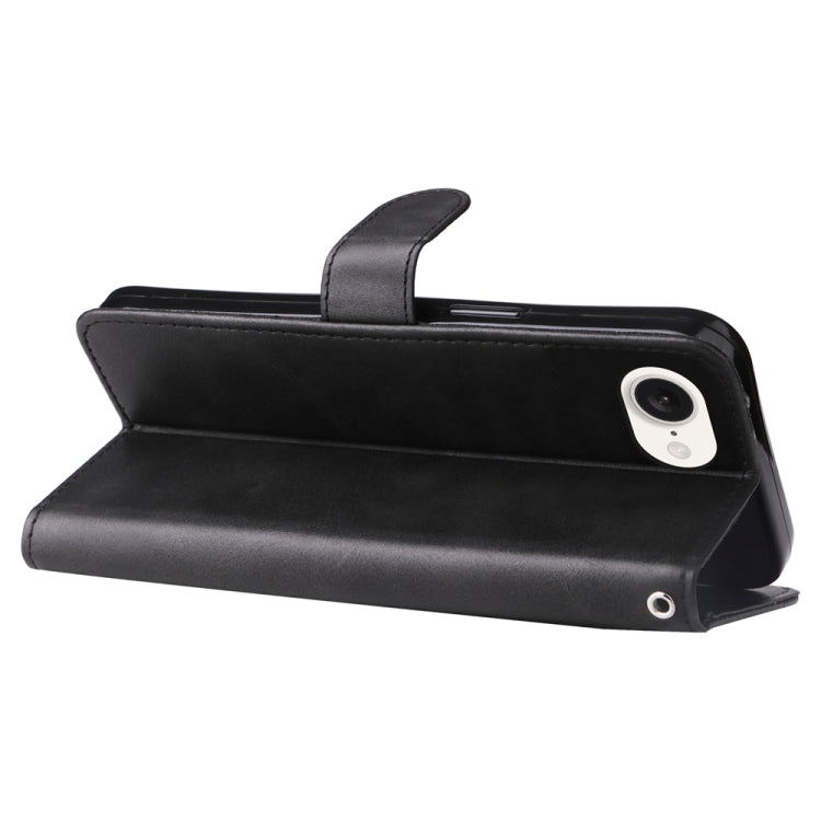 For iPhone 16e Fashion Calf Texture Zipper Leather Phone Case(Black)