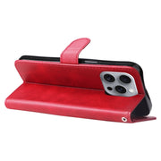 For iPhone 16 Pro Max Fashion Calf Texture Zipper Leather Phone Case(Red)