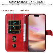 For iPhone 16 Plus Fashion Calf Texture Zipper Leather Phone Case(Red)