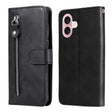 For iPhone 16 Fashion Calf Texture Zipper Leather Phone Case(Black) - iPhone 16 Cases by PMC TechLife | Online Shopping South Africa | PMC TechLife | Buy Now Pay Later Mobicred