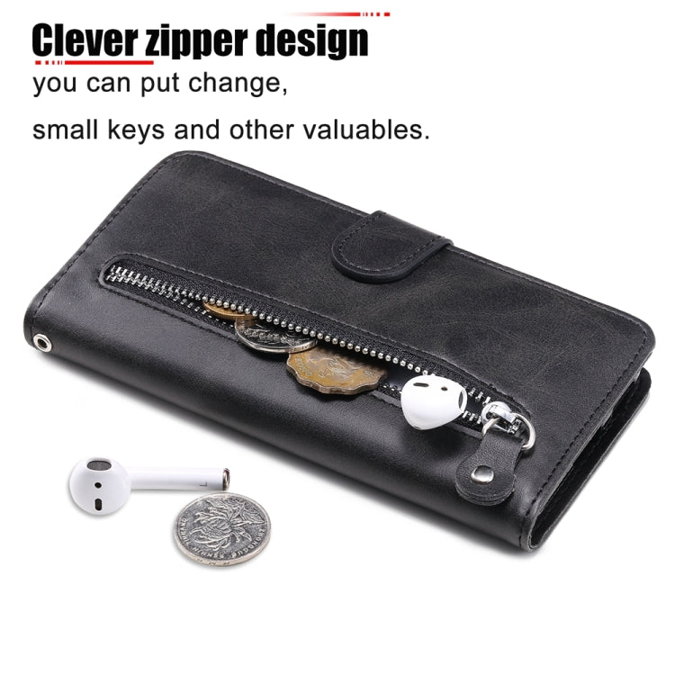 For iPhone 16 Fashion Calf Texture Zipper Leather Phone Case(Black)