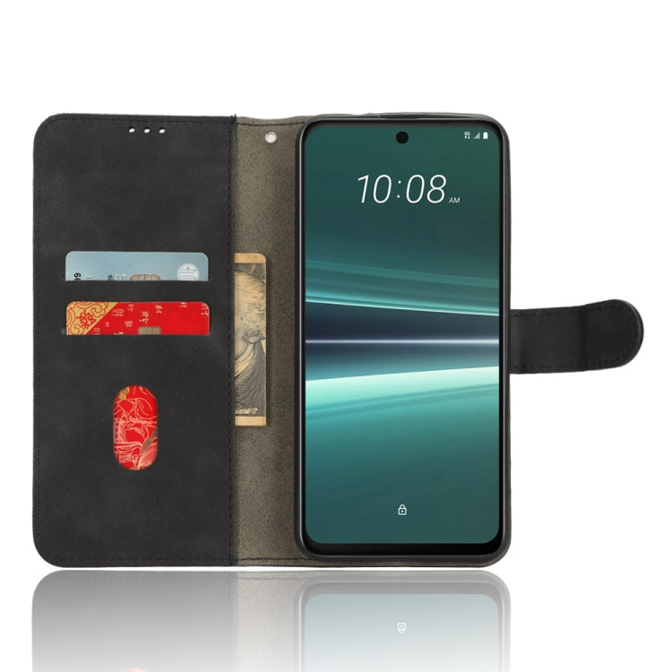 For HTC U23 Pro Skin Feel Magnetic Flip Leather Phone Case(Black)