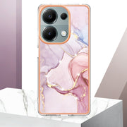 For Xiaomi Redmi Note 13 Pro 4G Global Electroplating Marble Dual-side IMD Phone Case(Rose Gold 005)