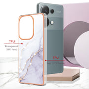 For Xiaomi Poco M6 Pro 4G Electroplating Marble Dual-side IMD Phone Case(White 006)