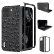 For Google Pixel 9 Pro Fold ABEEL Genuine Leather Ostrich Texture Phone Case(Black) - free shipping - PMC TechLife - Order now!