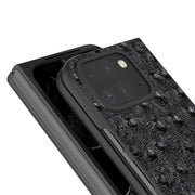 For Google Pixel 9 Pro Fold ABEEL Genuine Leather Ostrich Texture Phone Case(Black)