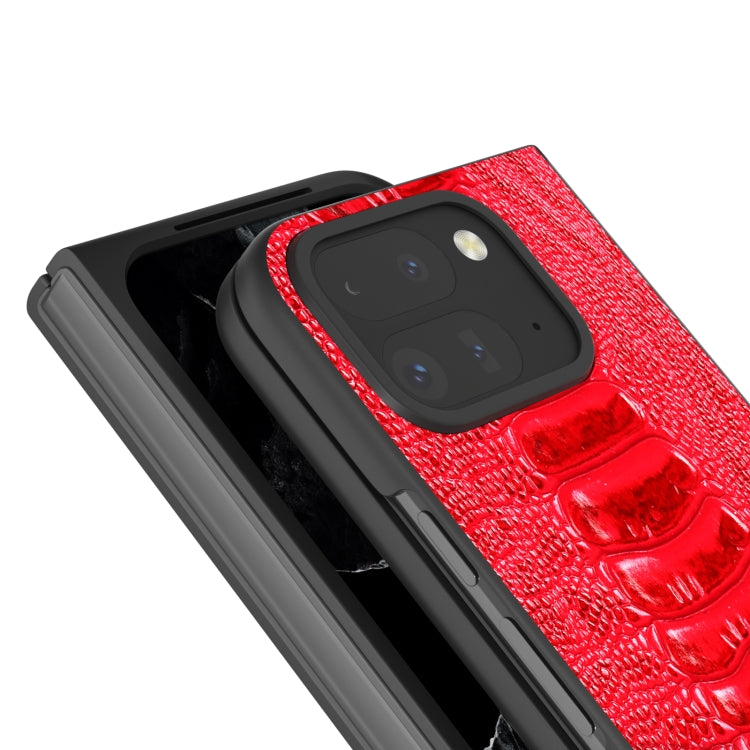 For Google Pixel 9 Pro Fold ABEEL Genuine Leather Weilai Series Phone Case(Red)