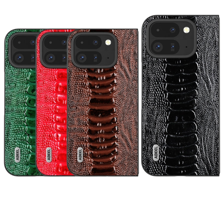 For Google Pixel 9 Pro Fold ABEEL Genuine Leather Weilai Series Phone Case(Red)