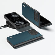 For Google Pixel 9 Pro Fold ABEEL Genuine Leather Xiaoya Series Phone Case(Dark Green)