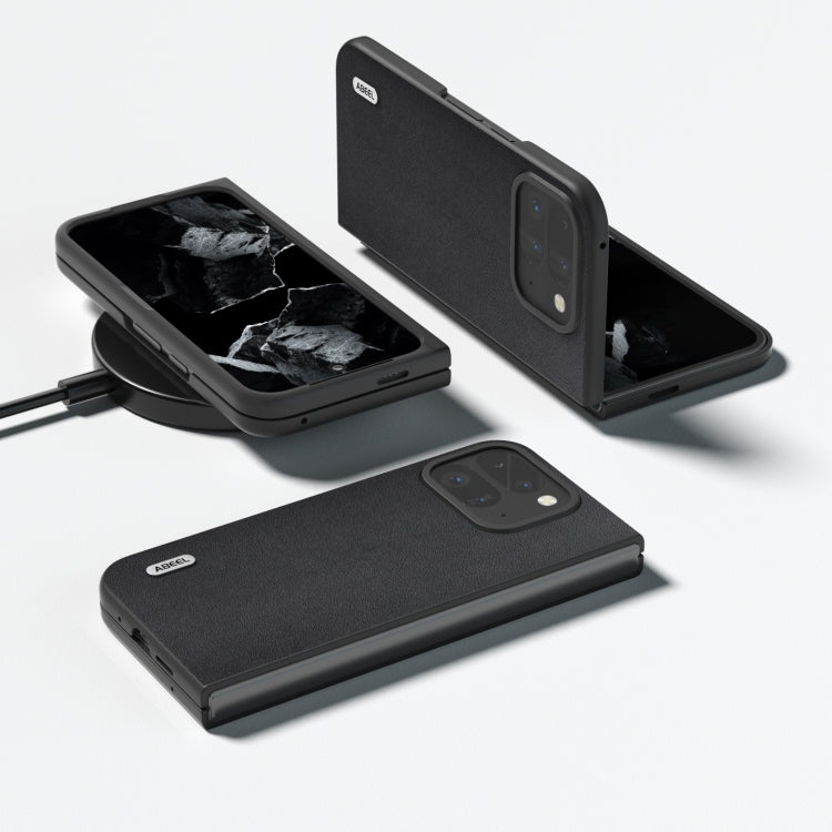 For Google Pixel 9 Pro Fold ABEEL Genuine Leather Xiaoya Series Phone Case(Black)