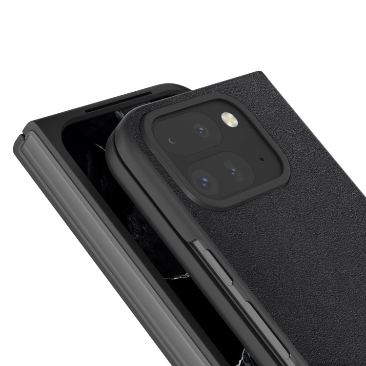 For Google Pixel 9 Pro Fold ABEEL Genuine Leather Xiaoya Series Phone Case(Black)