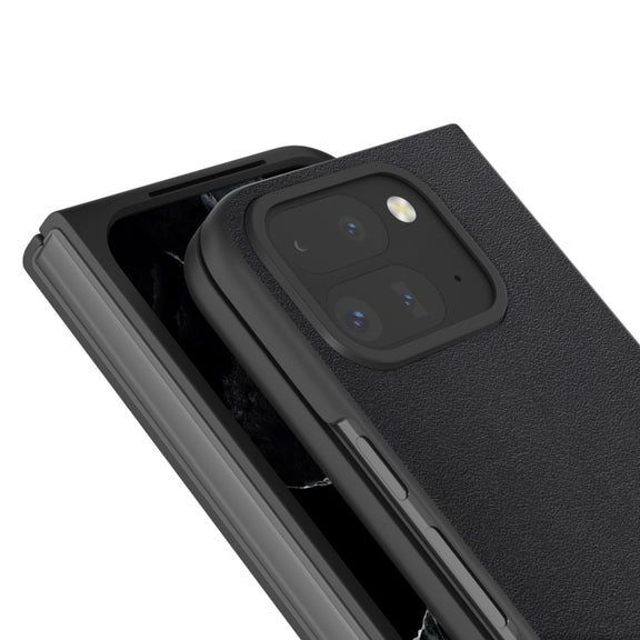 For Google Pixel 9 Pro Fold ABEEL Genuine Leather Xiaoya Series Phone Case(Black)
