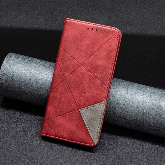 For iPhone 16 Rhombus Texture Magnetic Leather Phone Case(Red)