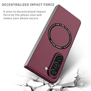 For Samsung Galaxy Z Fold5 Magsafe Magnetic Folding PC Phone Case(Wine Red)