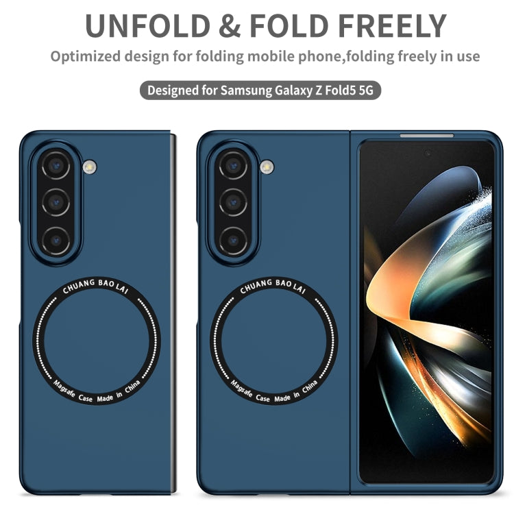 For Samsung Galaxy Z Fold5 Magsafe Magnetic Folding PC Phone Case(Blue)