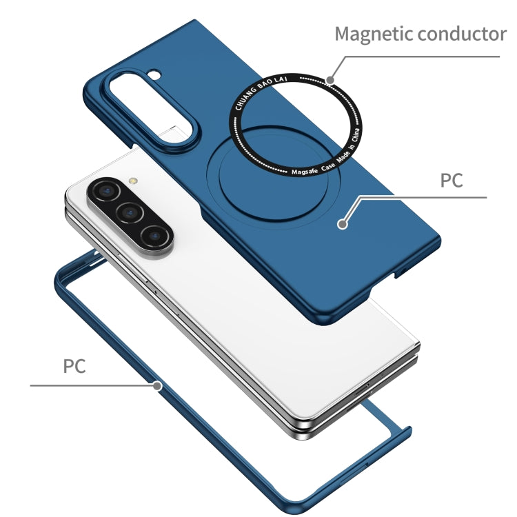 For Samsung Galaxy Z Fold5 Magsafe Magnetic Folding PC Phone Case(Blue)