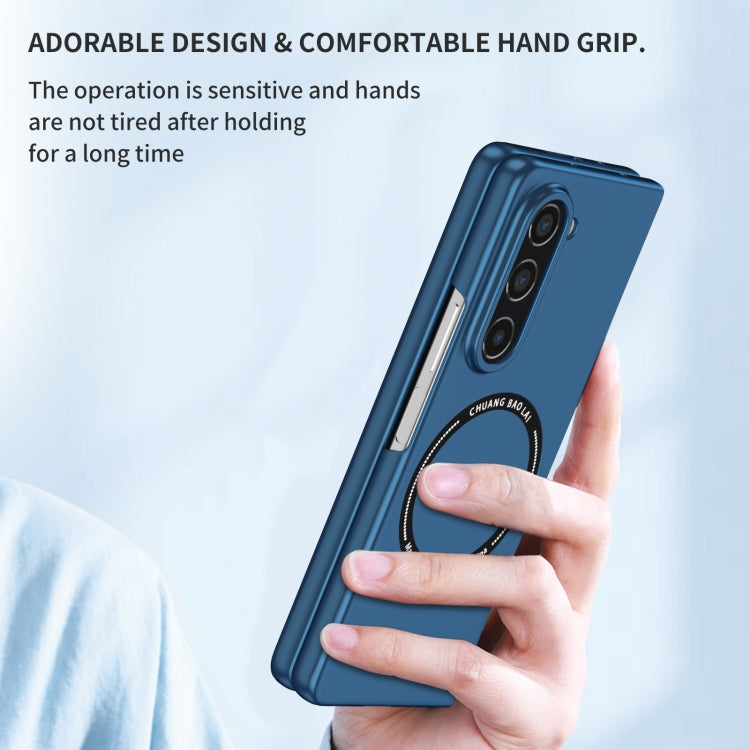 For Samsung Galaxy Z Fold5 Magsafe Magnetic Folding PC Phone Case(Blue)