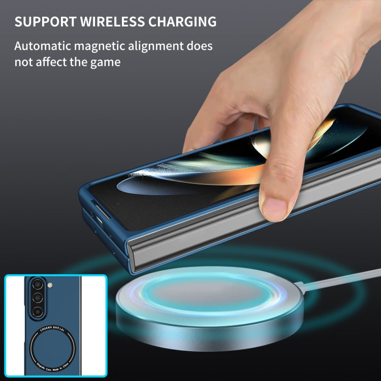 For Samsung Galaxy Z Fold5 Magsafe Magnetic Folding PC Phone Case(Blue)