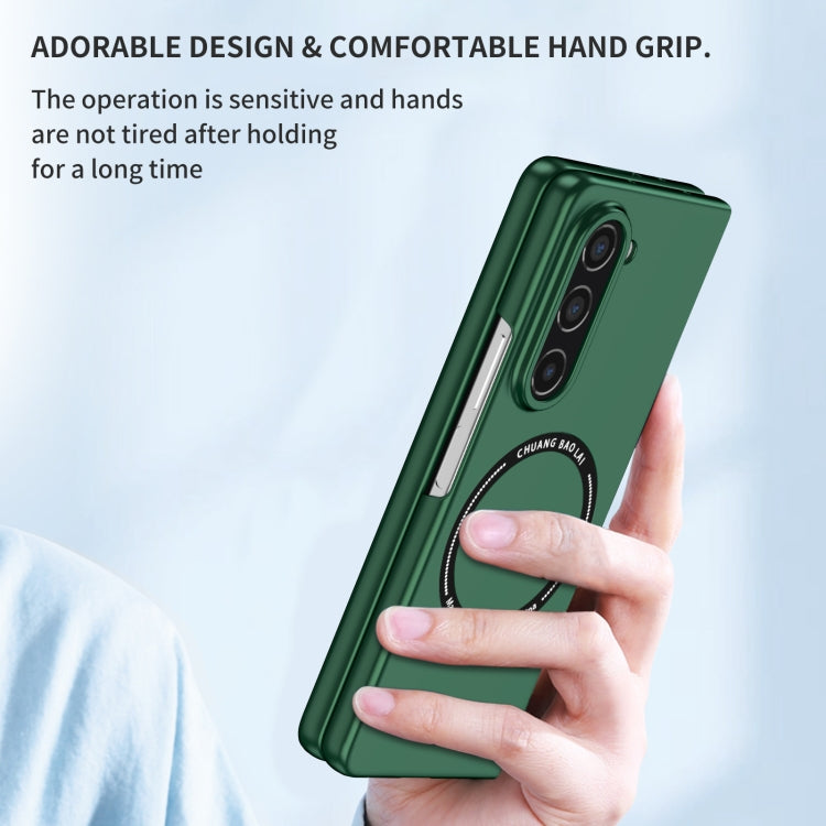 For Samsung Galaxy Z Fold5 Magsafe Magnetic Folding PC Phone Case(Green)