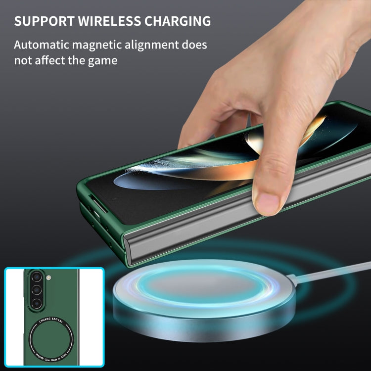 For Samsung Galaxy Z Fold5 Magsafe Magnetic Folding PC Phone Case(Green)