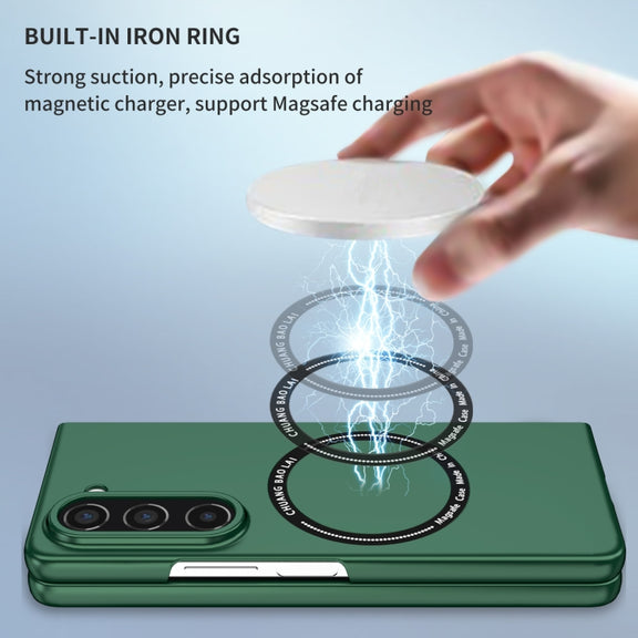 For Samsung Galaxy Z Fold5 Magsafe Magnetic Folding PC Phone Case(Green)