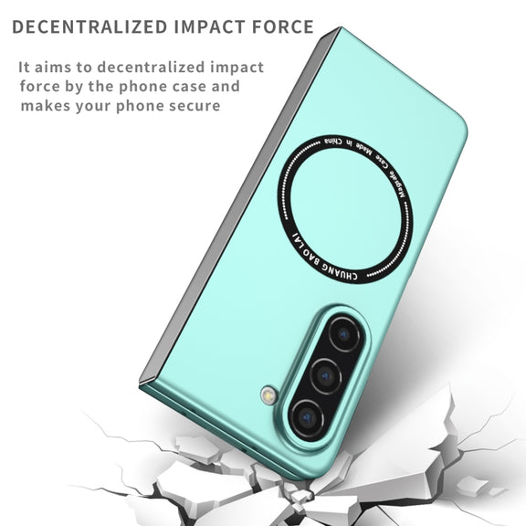 For Samsung Galaxy Z Fold5 Magsafe Magnetic Folding PC Phone Case(Light Blue)